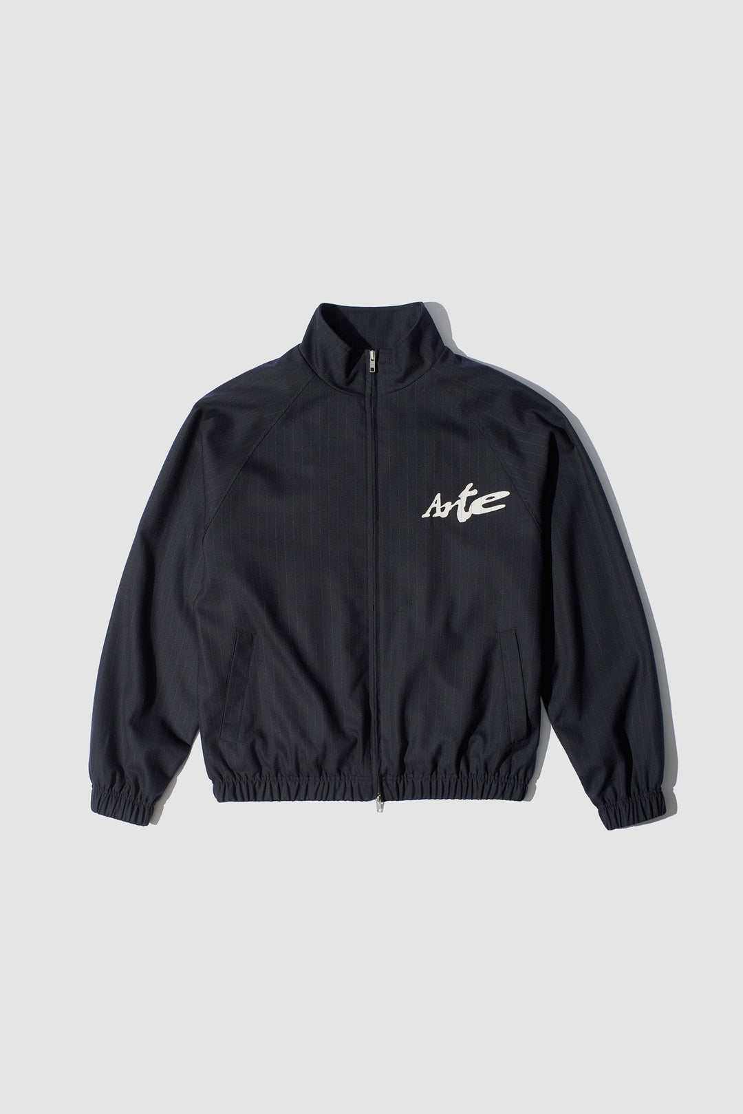 Pinstripe Track Jacket - Black