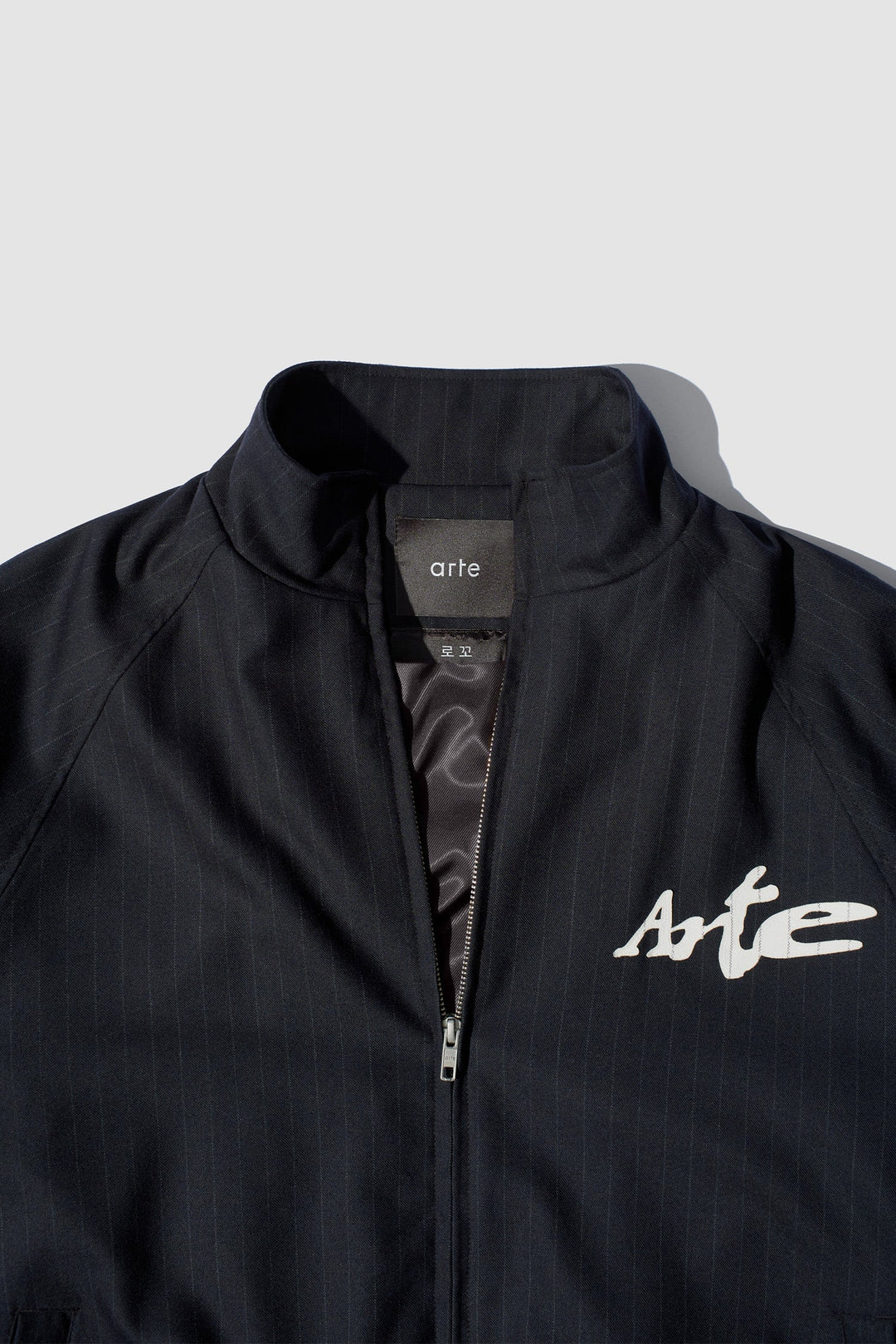 Pinstripe Track Jacket - Black