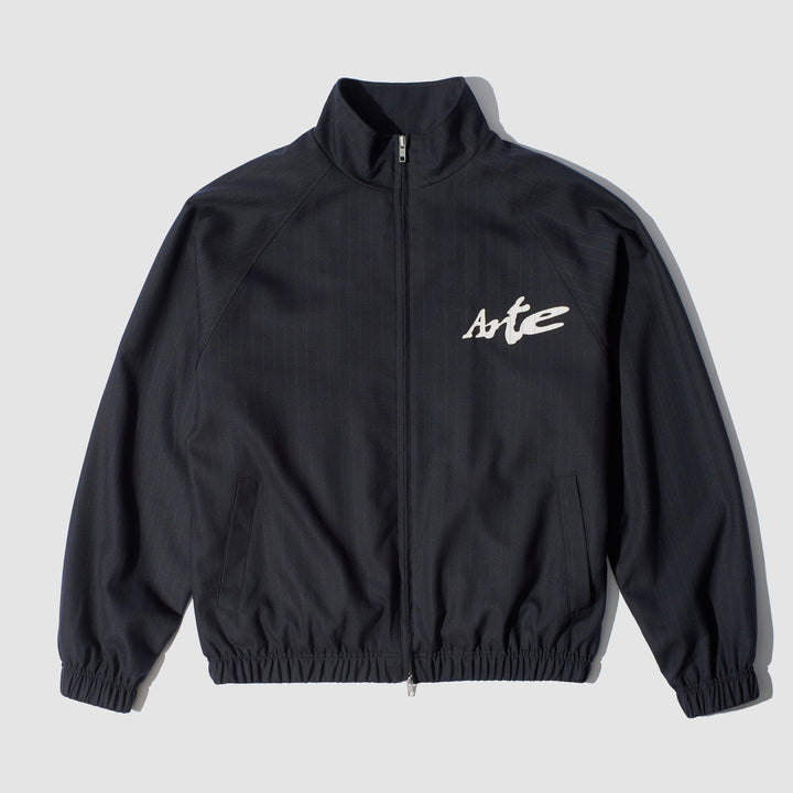 Pinstripe Track Jacket - Black