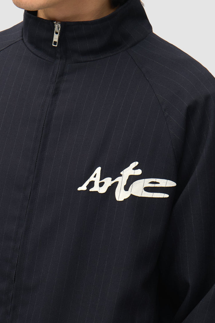 Pinstripe Track Jacket - Black