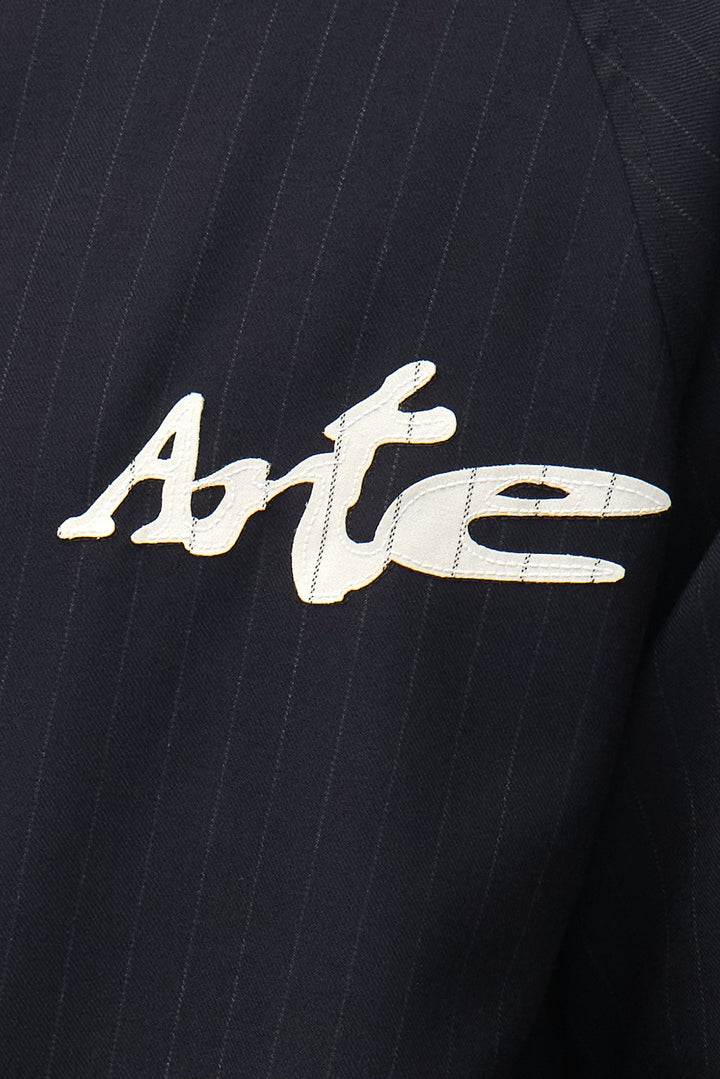 Pinstripe Track Jacket - Black