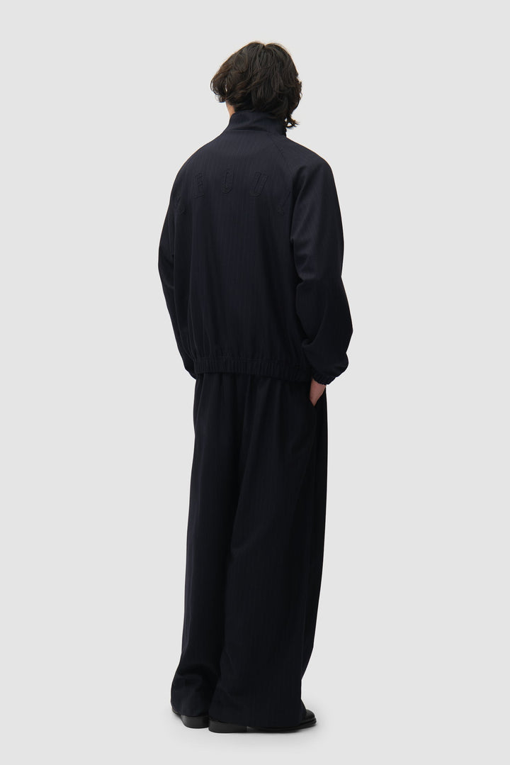 Pinstripe Track Jacket - Black