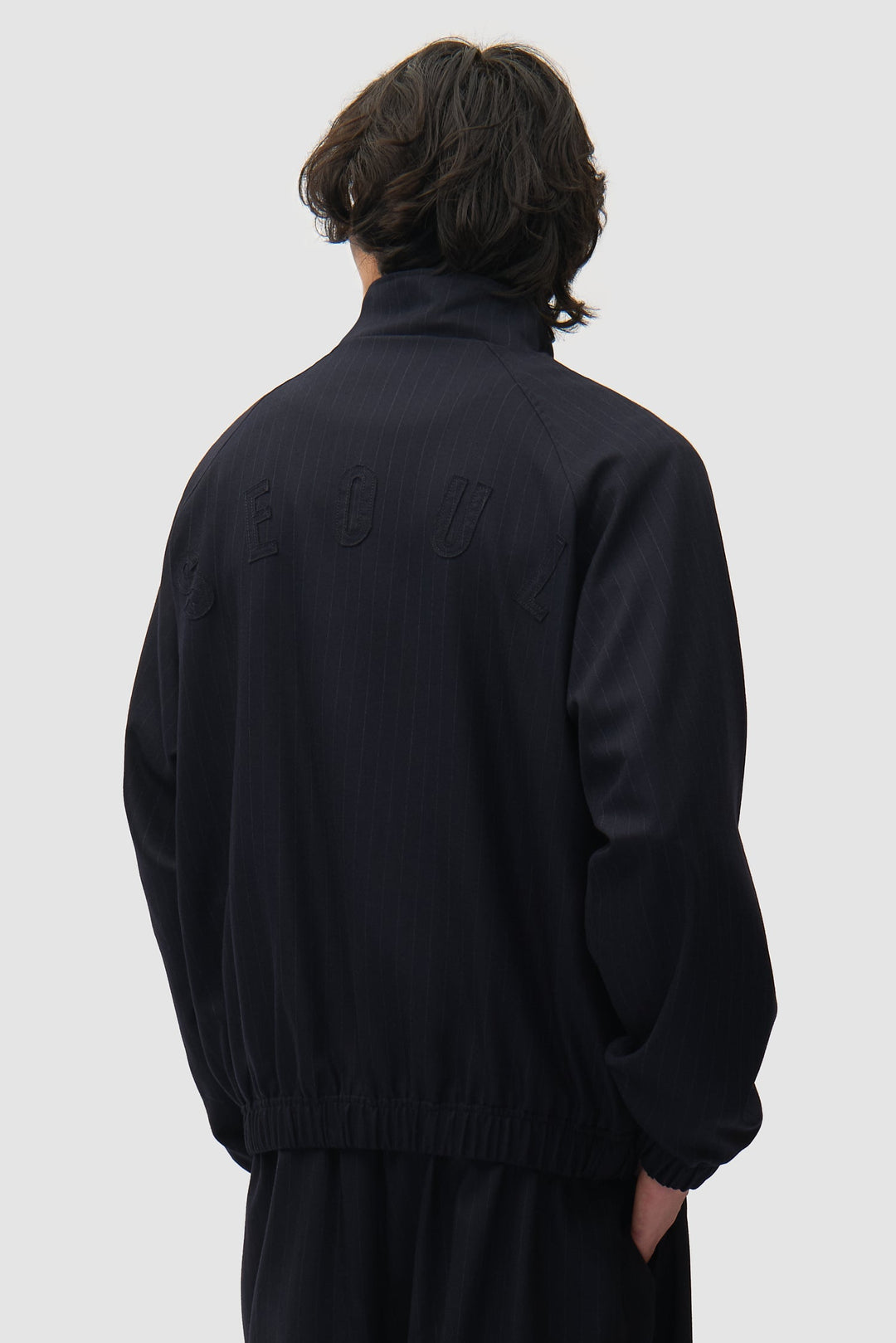 Pinstripe Track Jacket - Black