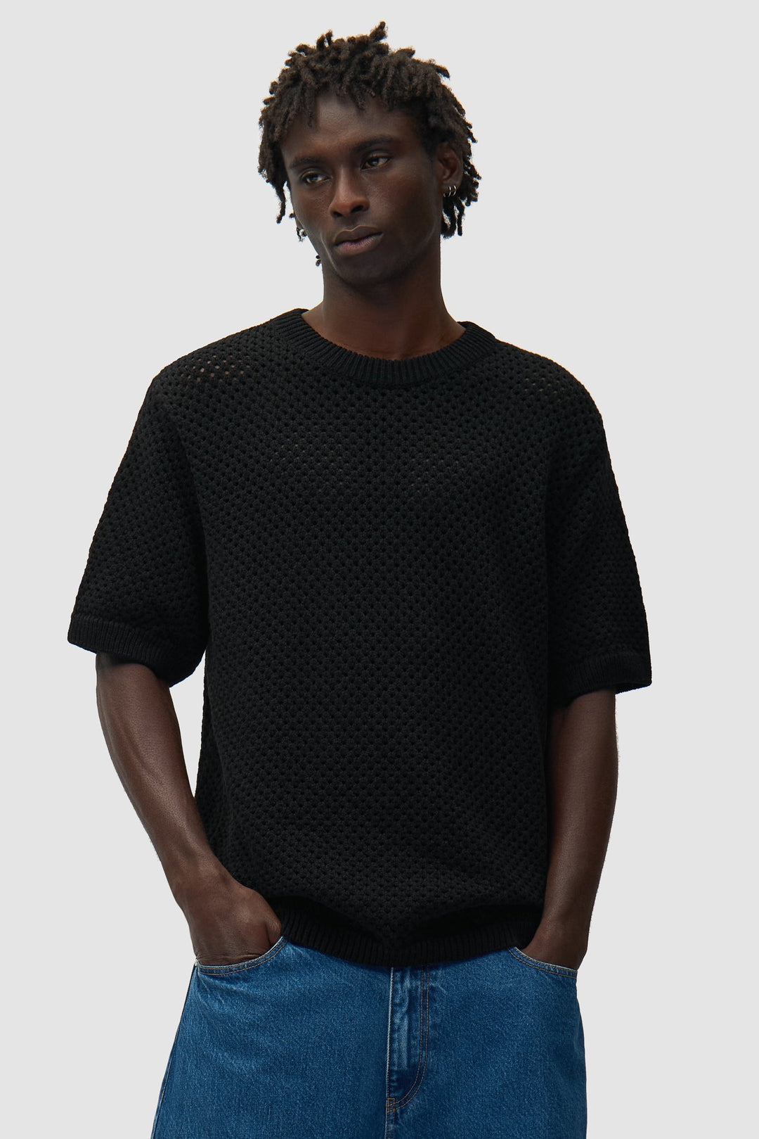T-shirt au crochet - Noir