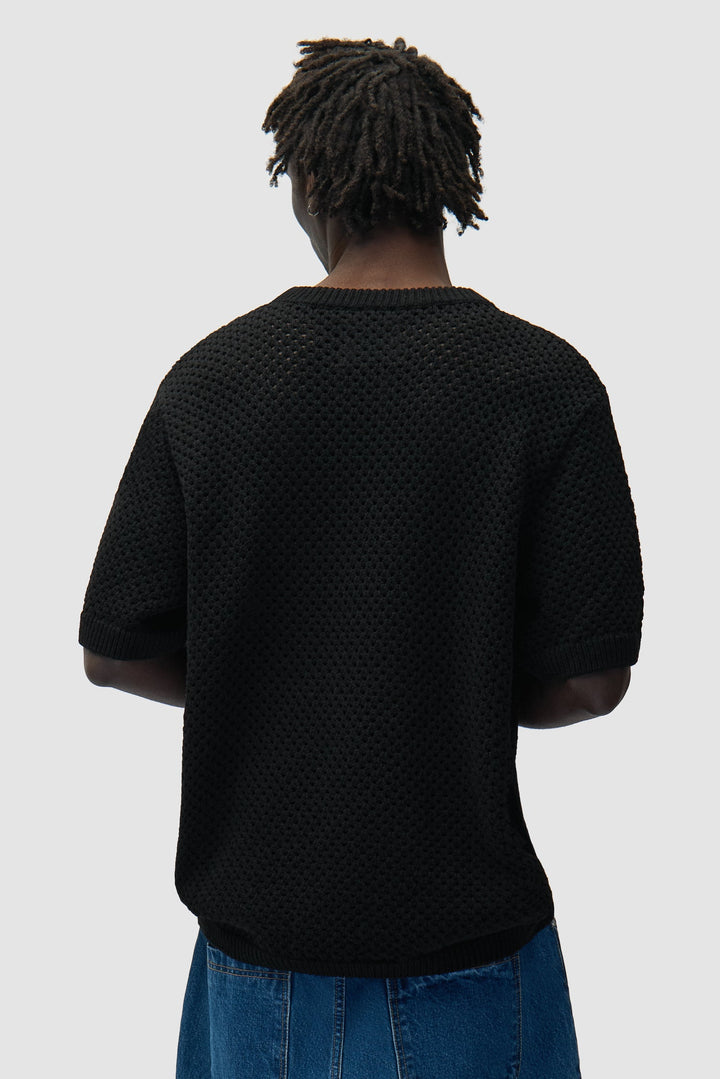 T-shirt au crochet - Noir