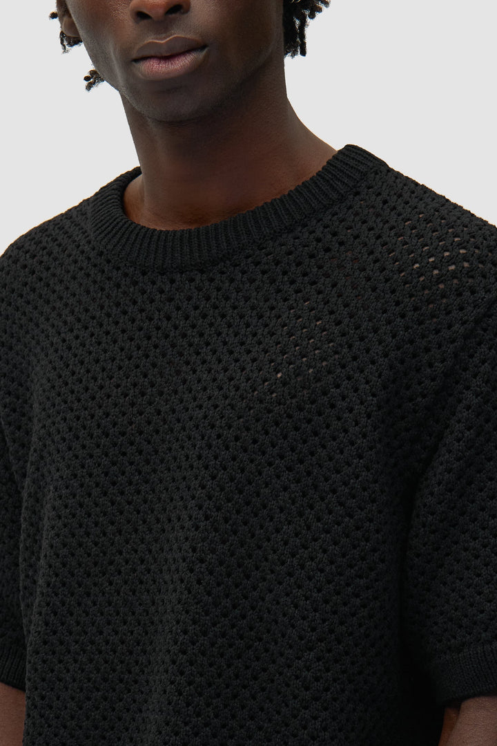 T-shirt au crochet - Noir